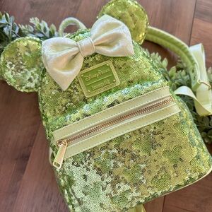 Disney Park Green Sequin Backpack- TINKER BELL